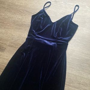 Urban Outfitters UO Maxi Dress Blue Velvet Size XS